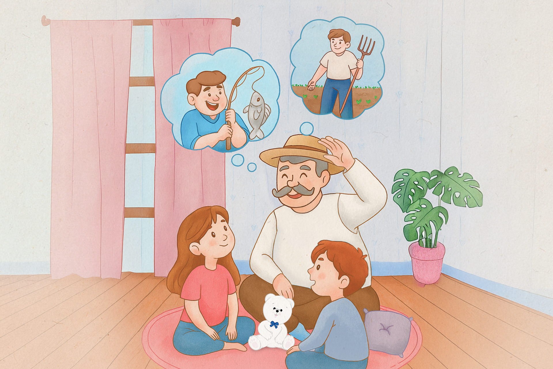 Abuelo contando historias.